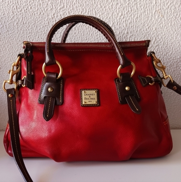 Dooney & Bourke Handbags - Dooney &  Bourke Stanwich red Pebbled grain leather satchel bag